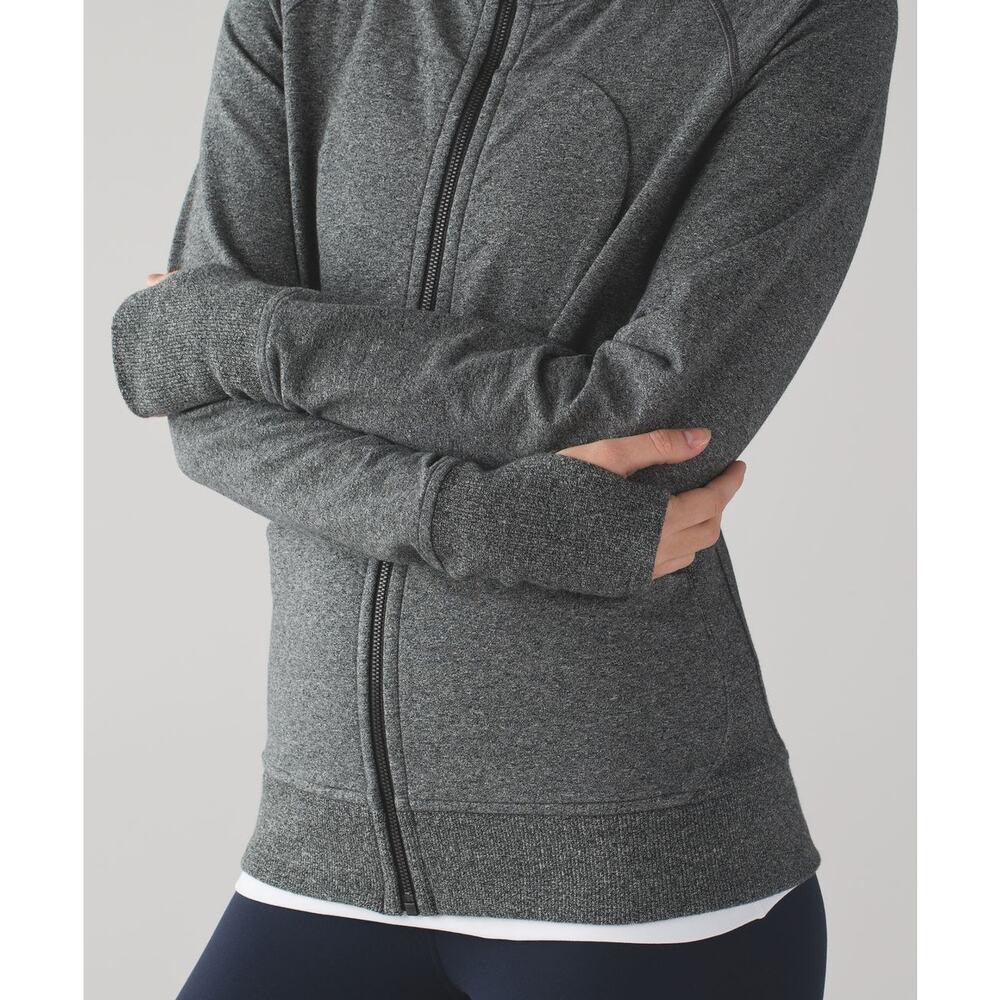 LULULEMON Scuba Hoodie III Heathered Speckled Black Size 8 - Picture 3 of 10